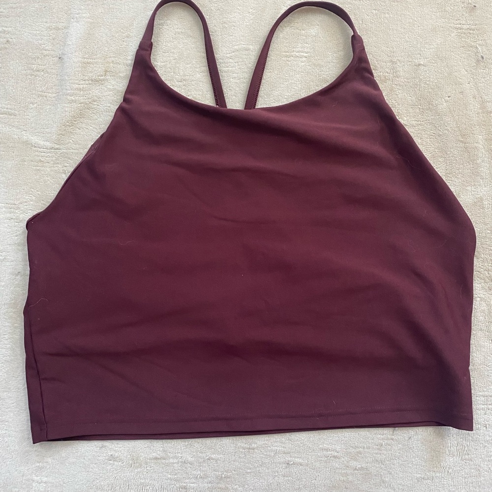 Old Navy Active Maroon Powersoft Long Line Sports Bra